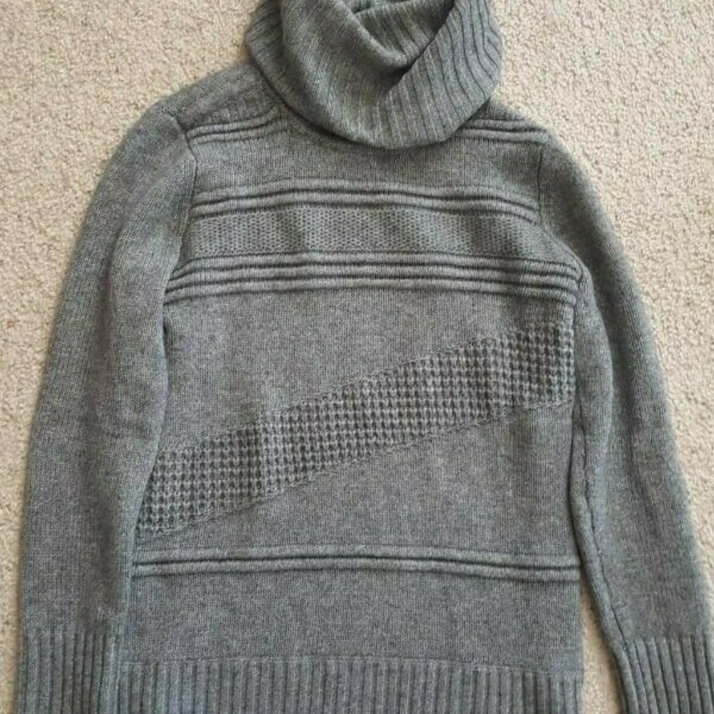 Diane Von Furstenberg Cowl Neck Sweater XS Grey wool blend